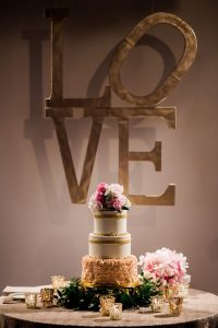 Blush and Gold themed Wedding Cake and Installation