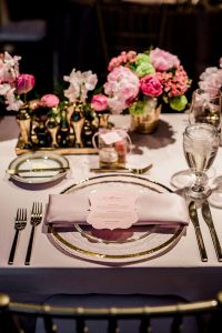 Blush and Gold themed Wedding Place Setting Finer Things Event Planning