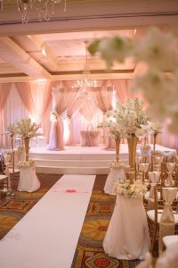 Finer Things Glam Wedding Altar and Chandelier