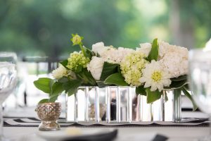 Finer Things Event Planning Black and White Table Setting
