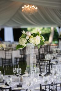 Finer Things Event Planning Black and White Centerpiece