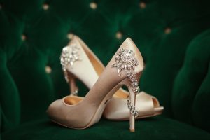 Emerald and Gold themed Wedding Jeweled Shoes
