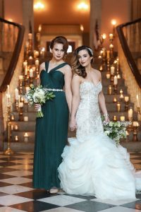 Emerald and Gold themed Bride Portrait Finer Things Bridesmaid