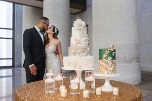 Emerald and Gold themed Elegant Wedding Cakes